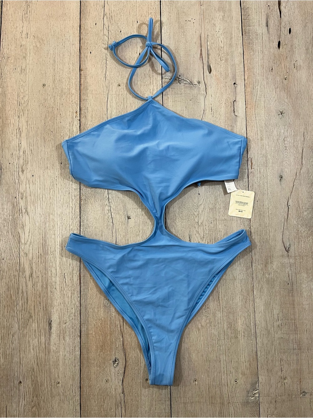 Fabletics Cutout One-Piece Swimsuit Island Escape Blue Size XL NWT - Picture 1 of 11